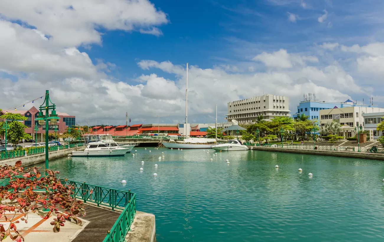Boats Moored to the Quay at Bridgetown Harbour