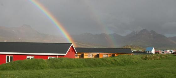 View with a rainbow