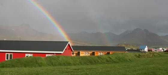 View with a rainbow