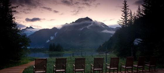 Sunrise from the deck over the fjord