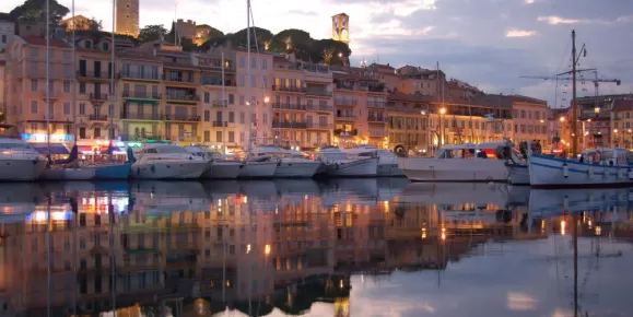 A beautiful marina, Cannes at night