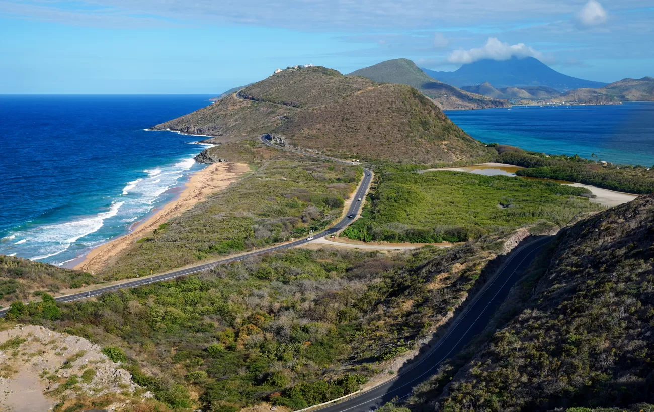 The Southeast Peninsula of Saint Kitts with Nevis in the Background