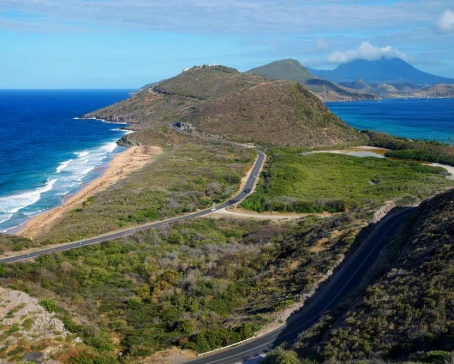 The Southeast Peninsula of Saint Kitts with Nevis in the Background