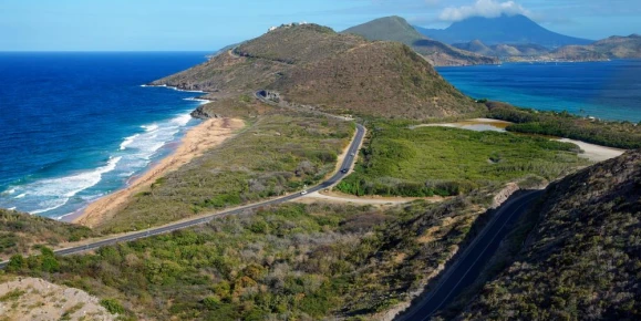 The Southeast Peninsula of Saint Kitts with Nevis in the Background