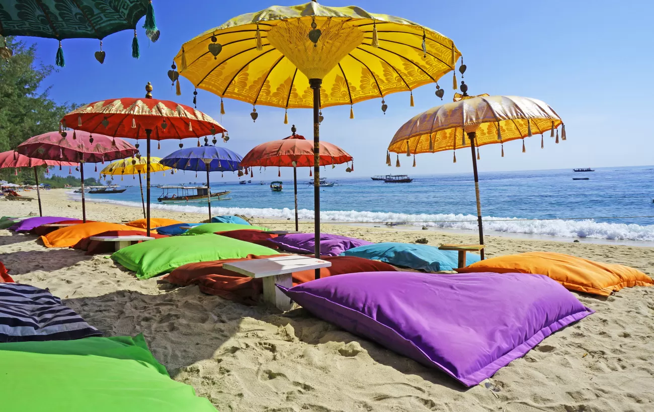 Pristine beach bathed by the Bali Sea