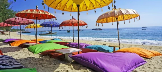 Pristine beach bathed by the Bali Sea