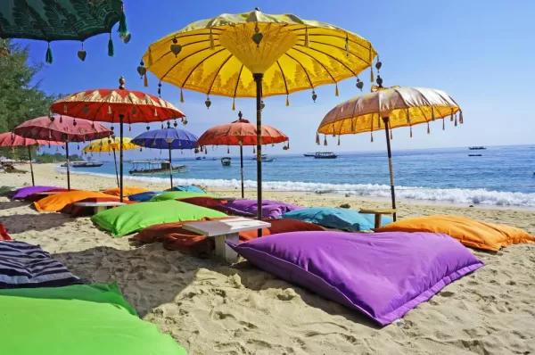 Pristine beach bathed by the Bali Sea