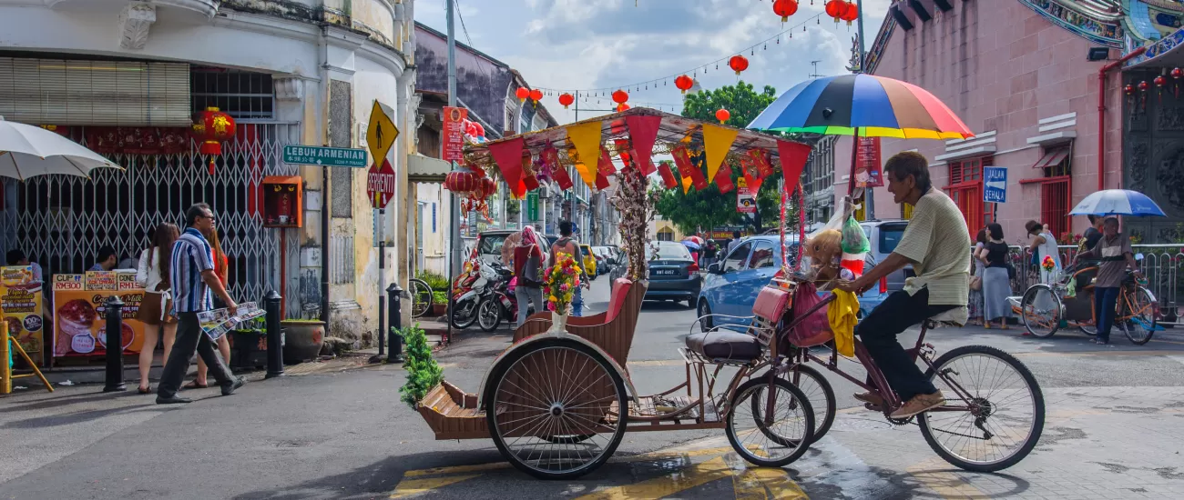 Classic local rickshaw, Penang, Malaysia