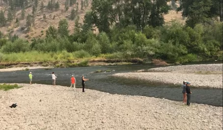 Fishing at the confluence of Rock Creek and the Clark Fork.