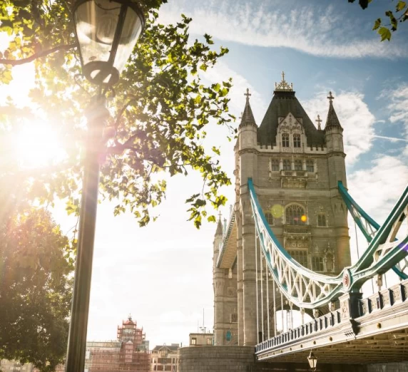 Tower bridge at dusk, London, England