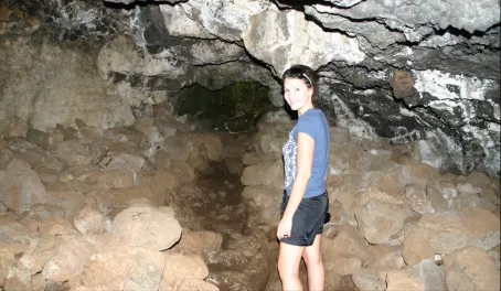 Lava Tube Cave--Sharon LOVES caves! 
