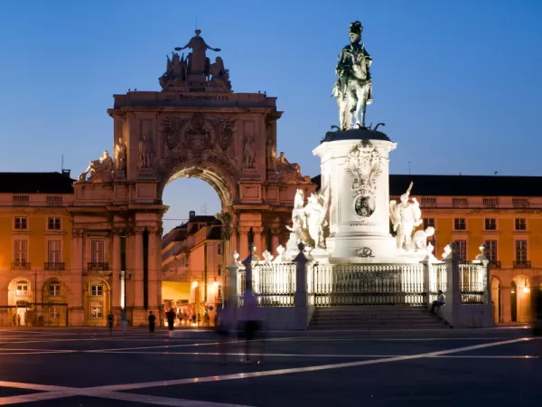 Commerce Square in Lisbon at Night