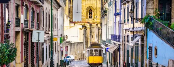 Lisbon Tram and Cityscape