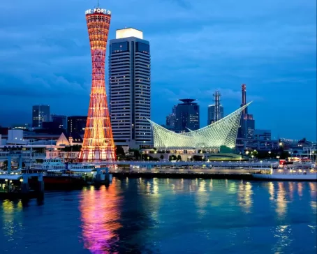 Night view of Kobe Port, Japan
