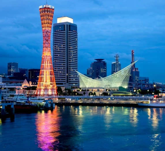 Night view of Kobe Port, Japan