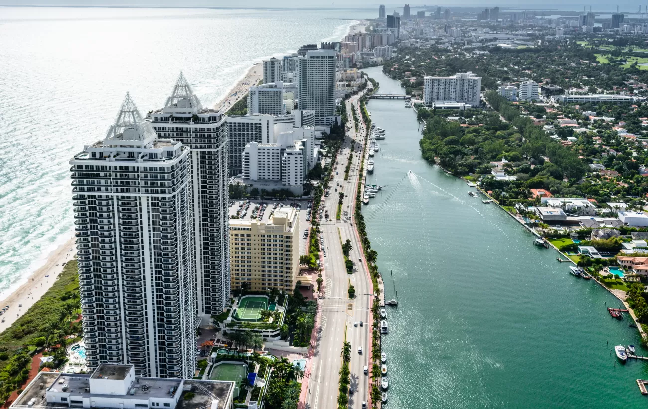 Fort Lauderdale strip aerial view