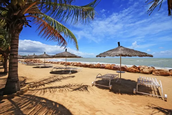 Panoramic photo of beach in Senegal