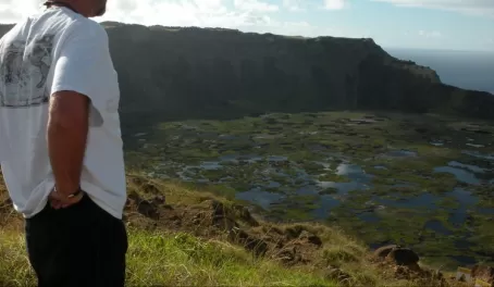 Admiring the beauty of Rano Kau Crater