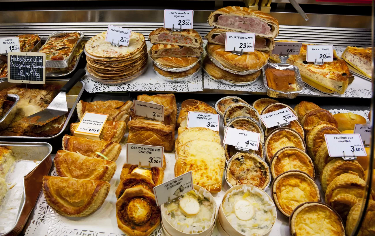 Pastries at Les Halles Market in Dijon, France