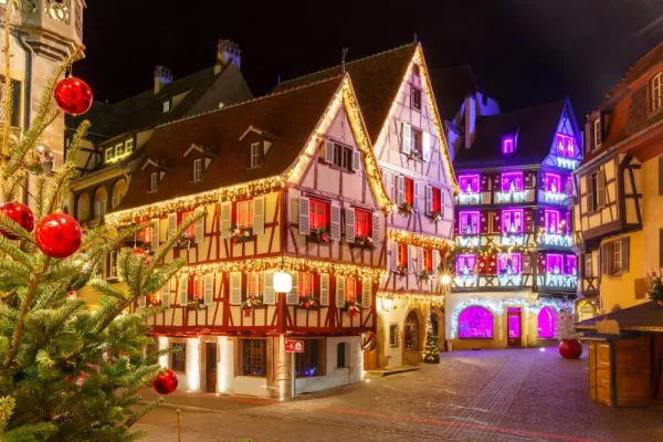 Christmas in old town of Colmar, Alsace