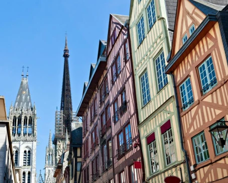 Half-Timbered Houses at Rouen, Normandy, France