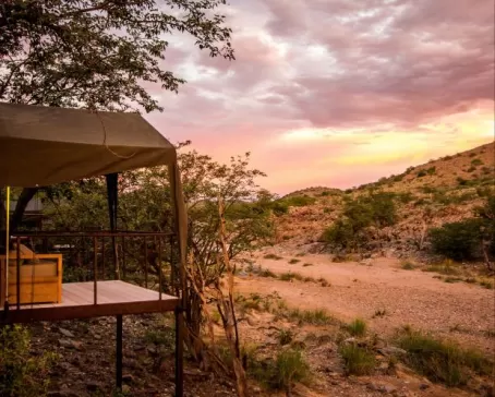 Spectacular sunrises are the norm at //Huab Under Canvas