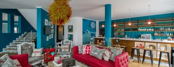 The lounge at The Delight, Swakopmund