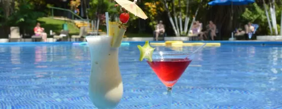 Enjoy a drink by the pool