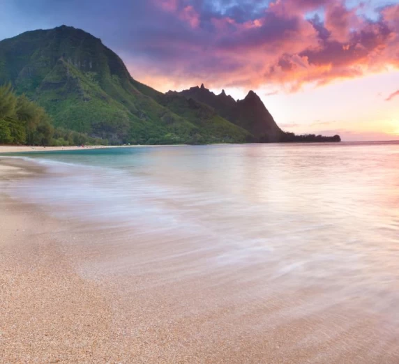 Kauai Tunnels Beach sunset