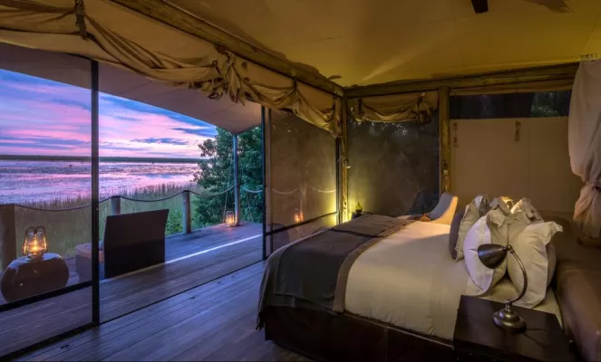 Enjoy a sunset over the Detla from the privacy of your room