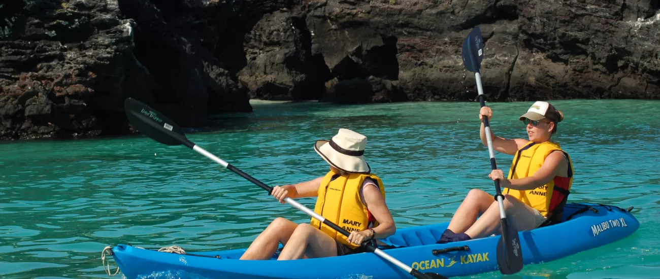 Kayaking the warm waters of the Galapagos