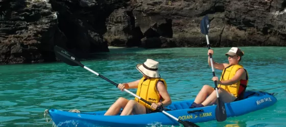 Kayaking the warm waters of the Galapagos
