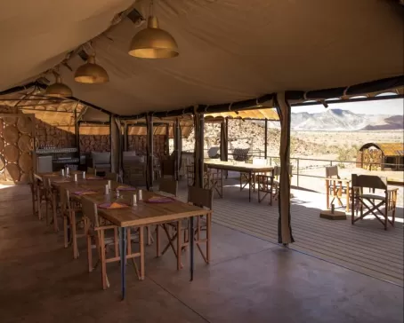 Dining area at Sossus Under Canvas