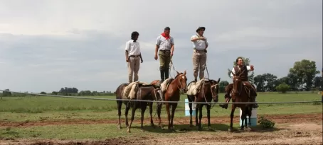 Argentine gauchos demonstrate their horsemanship