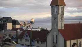 A view of Ushuaia and the port