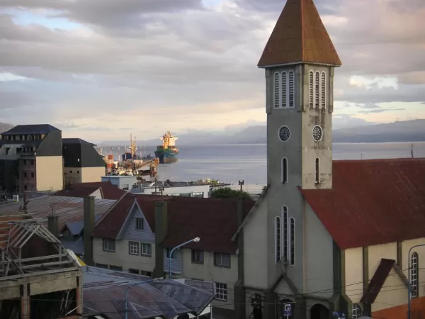 A view of Ushuaia and the port