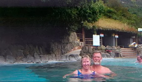 Pat and Mark.  Papallacta Hot Springs, Ecuador.