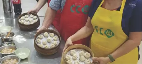 Making dumplings in a cooking class in Shanghai