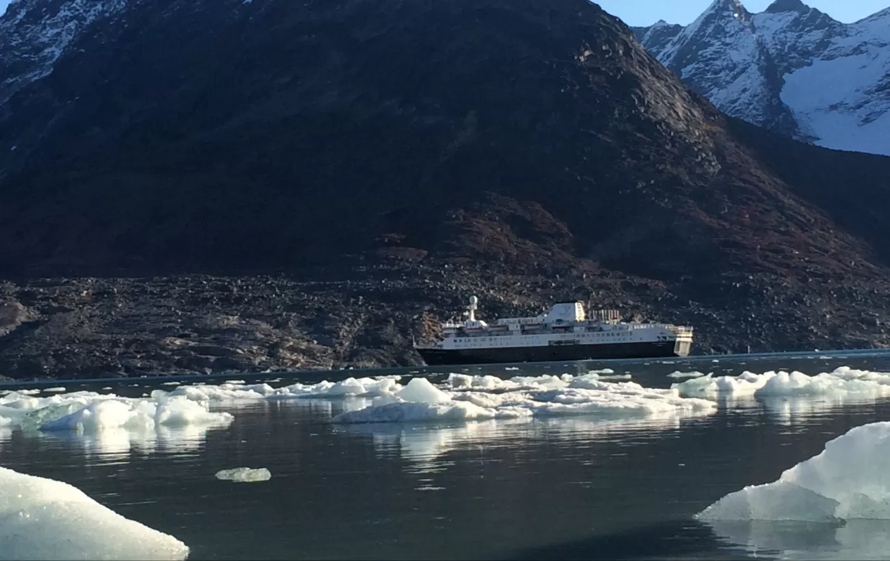 View of Ocean Endeavour from the zodiac