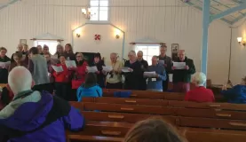 Ocean Endeavour choir in Nain church