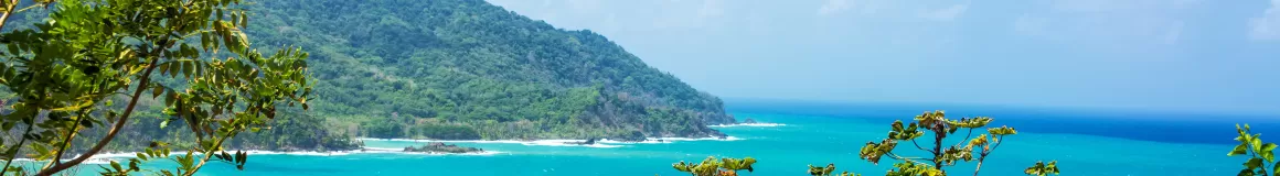 Bright blue waters of the Caribbean sea