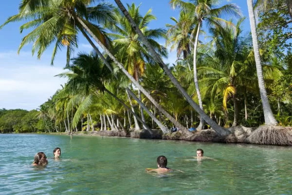 Swimming in the blue waters of Panama