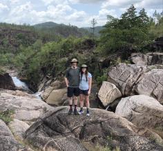 Nick and I exploring the waterfalls