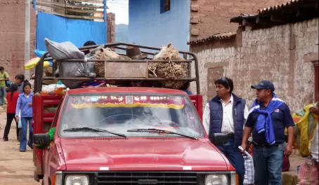 Local people going back to home in a local pick up