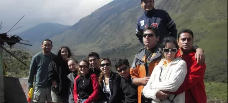 The group in the mountains