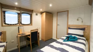 Twin bed with windows