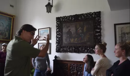 Zuleta’s owner, Fernando, telling the history of some choice items around the hacienda