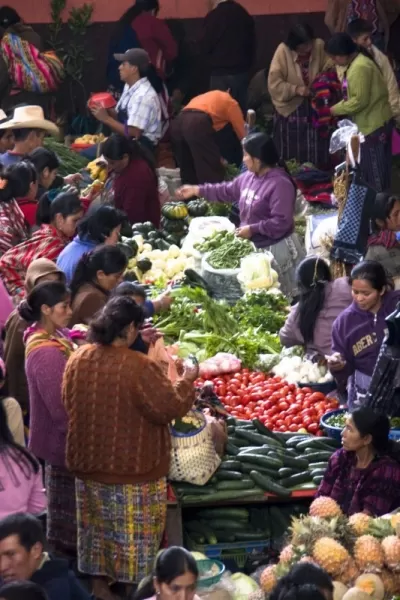 The busy market