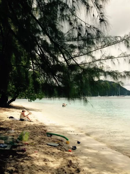 Public beach in Huahine - not too shabby!