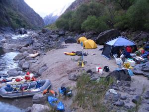 Deluxe camping accommodations along the Apurimac River